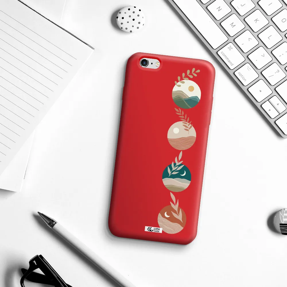 Natural Landscape Apple iPhone 6S Silicone Imperial Red Case