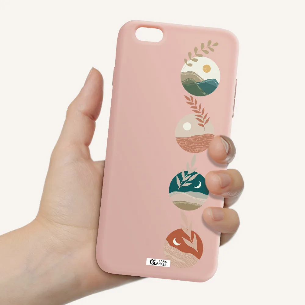 Natural Landscape Apple iPhone 6S Silicone pastel pink Case