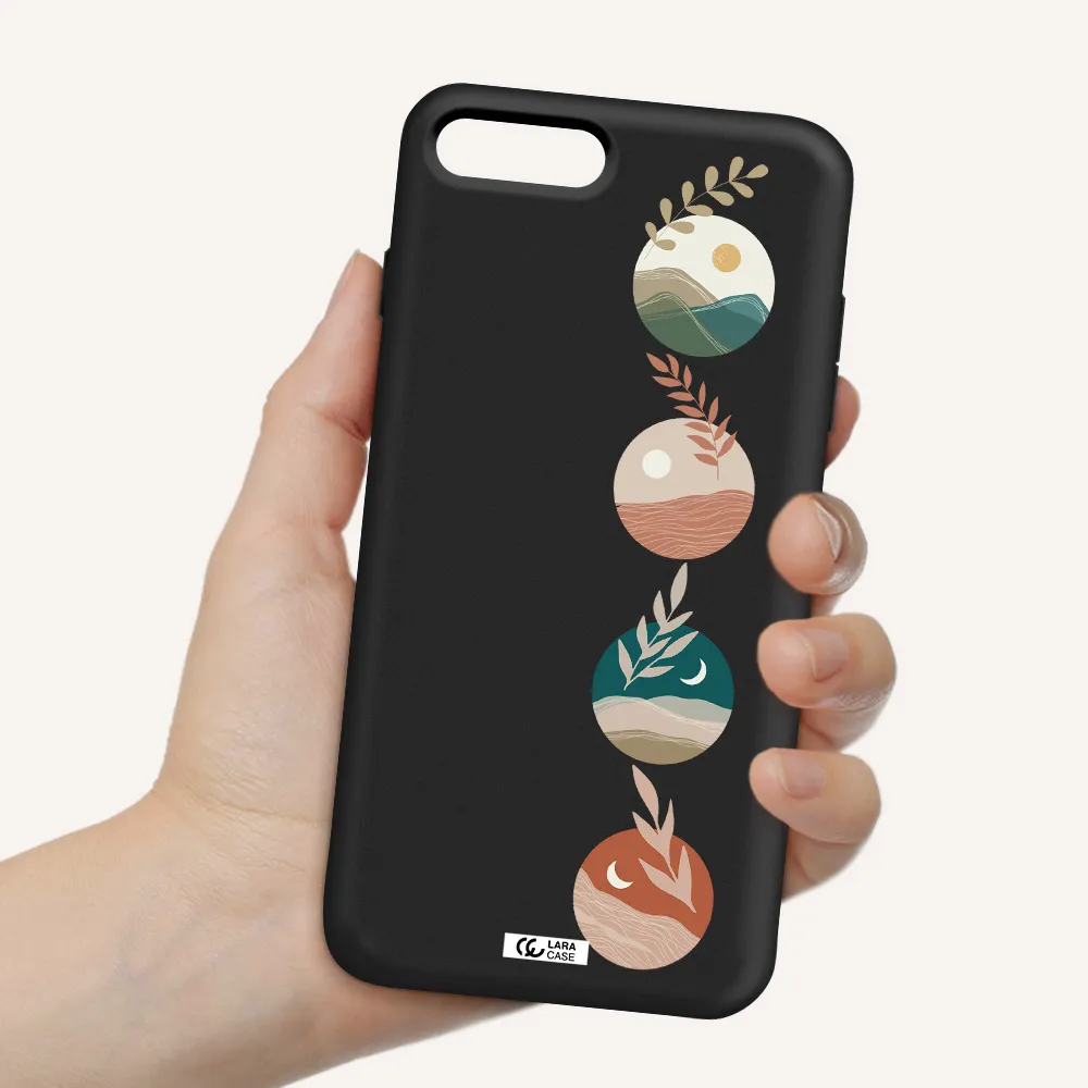 Natural Landscape Apple iPhone 7 plus Silicone black Case