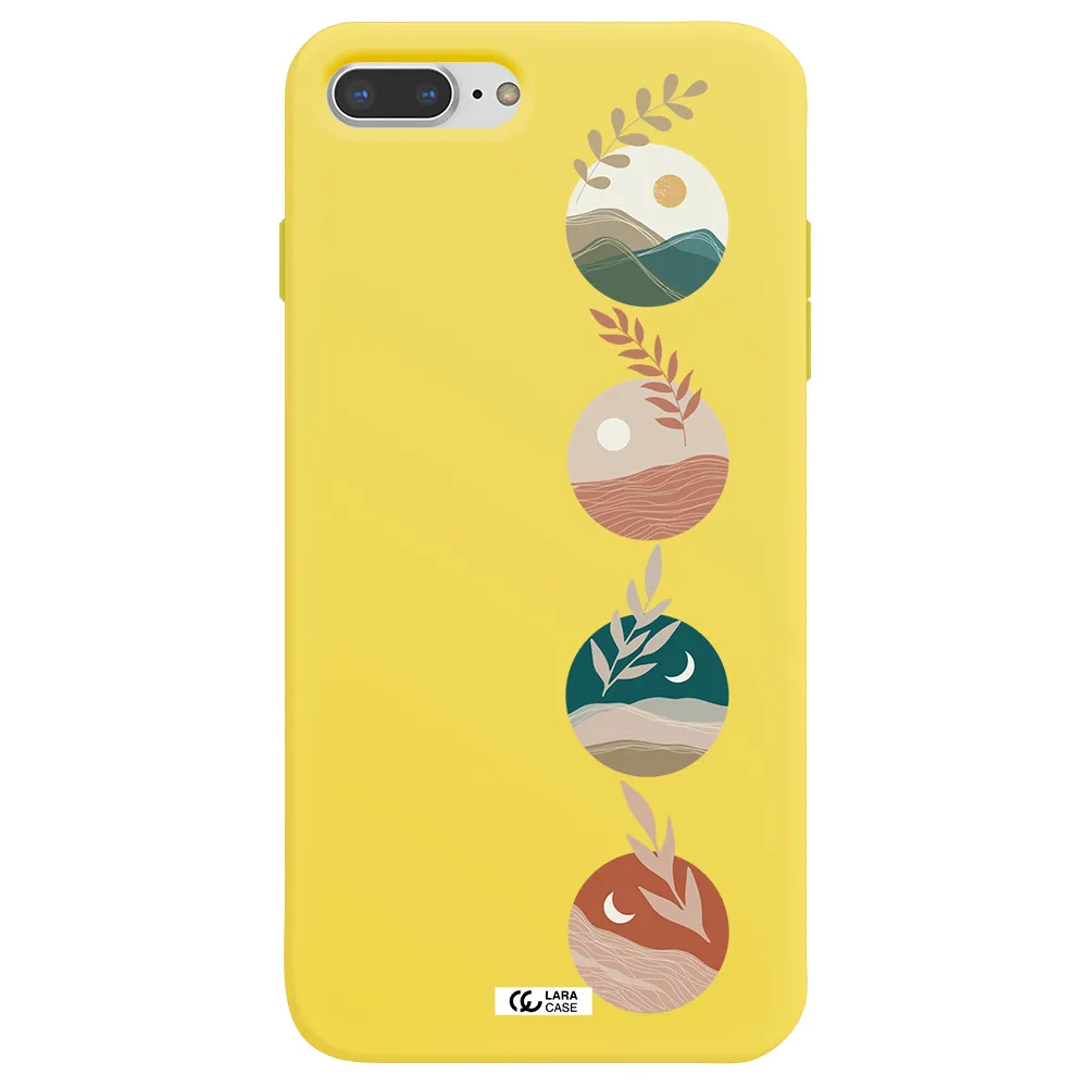 Natural Landscape Apple iPhone 7 plus Silicone canary yellow Case
