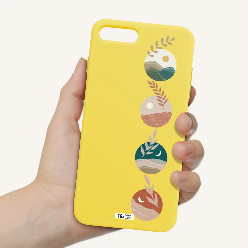 Natural Landscape Apple iPhone 7 plus Silicone canary yellow Case