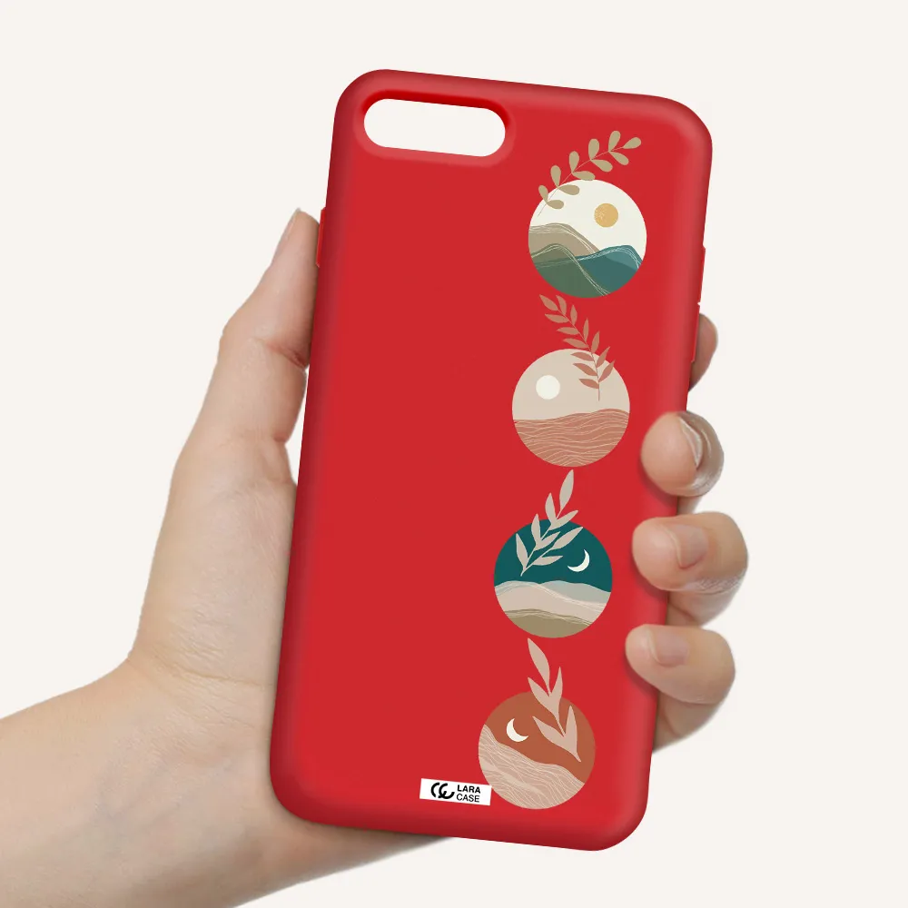 Natural Landscape Apple iPhone 7 plus Silicone Imperial Red Case
