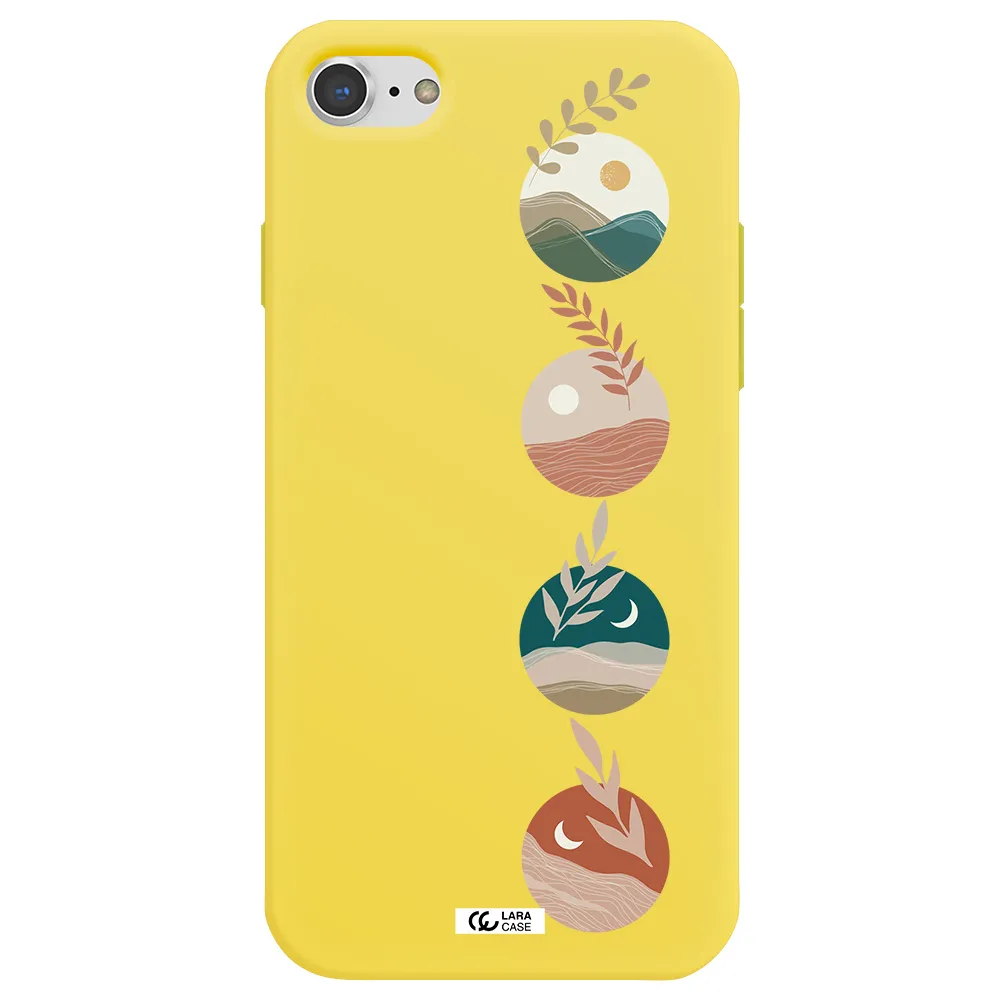 Natural Landscape Apple iPhone 7 Silicone canary yellow Case