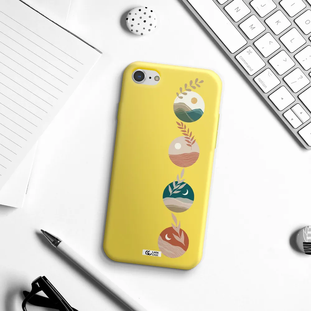 Natural Landscape Apple iPhone 7 Silicone canary yellow Case