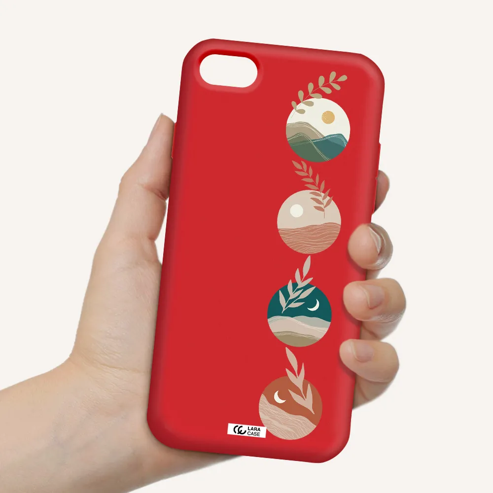 Natural Landscape Apple iPhone 7 Silicone Imperial Red Case