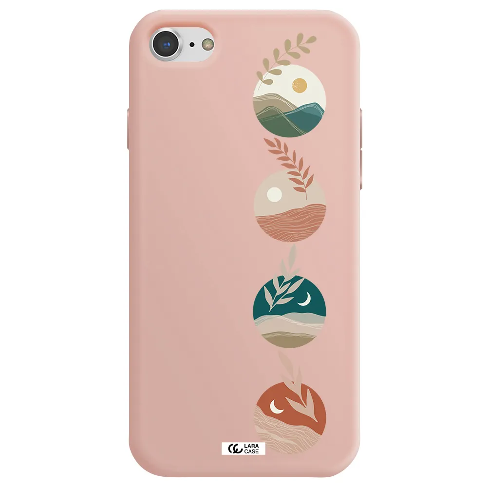 Natural Landscape Apple iPhone 7 Silicone pastel pink Case