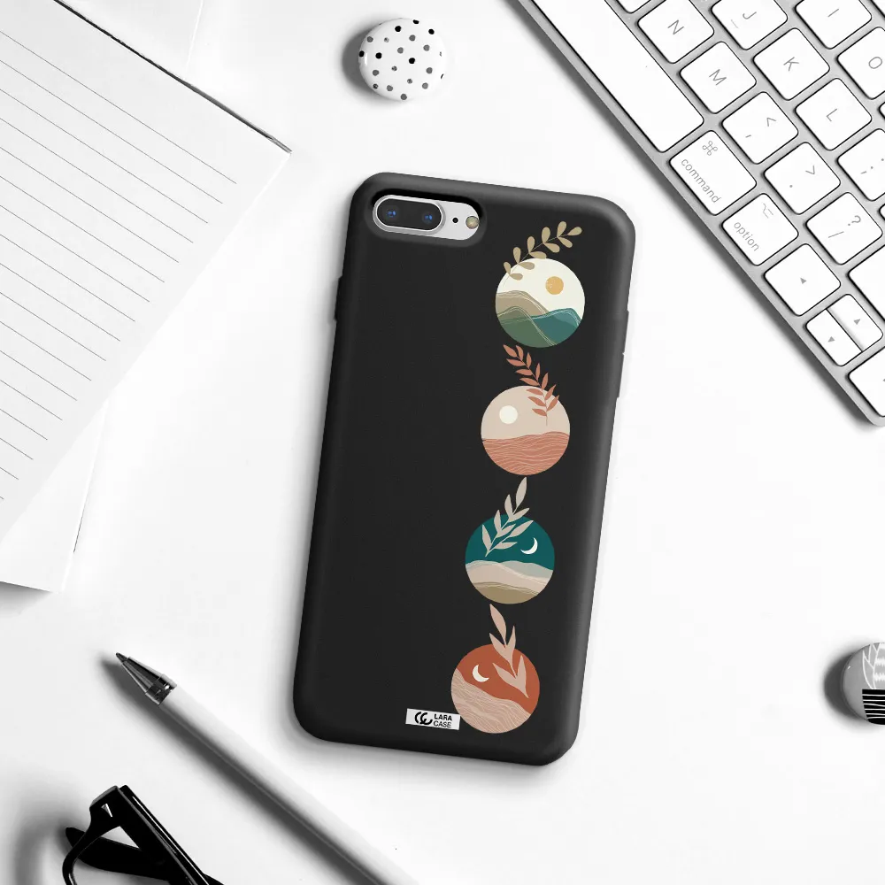 Natural Landscape Apple iPhone 8 plus Silicone black Case