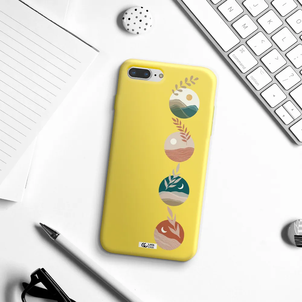 Natural Landscape Apple iPhone 8 plus Silicone canary yellow Case