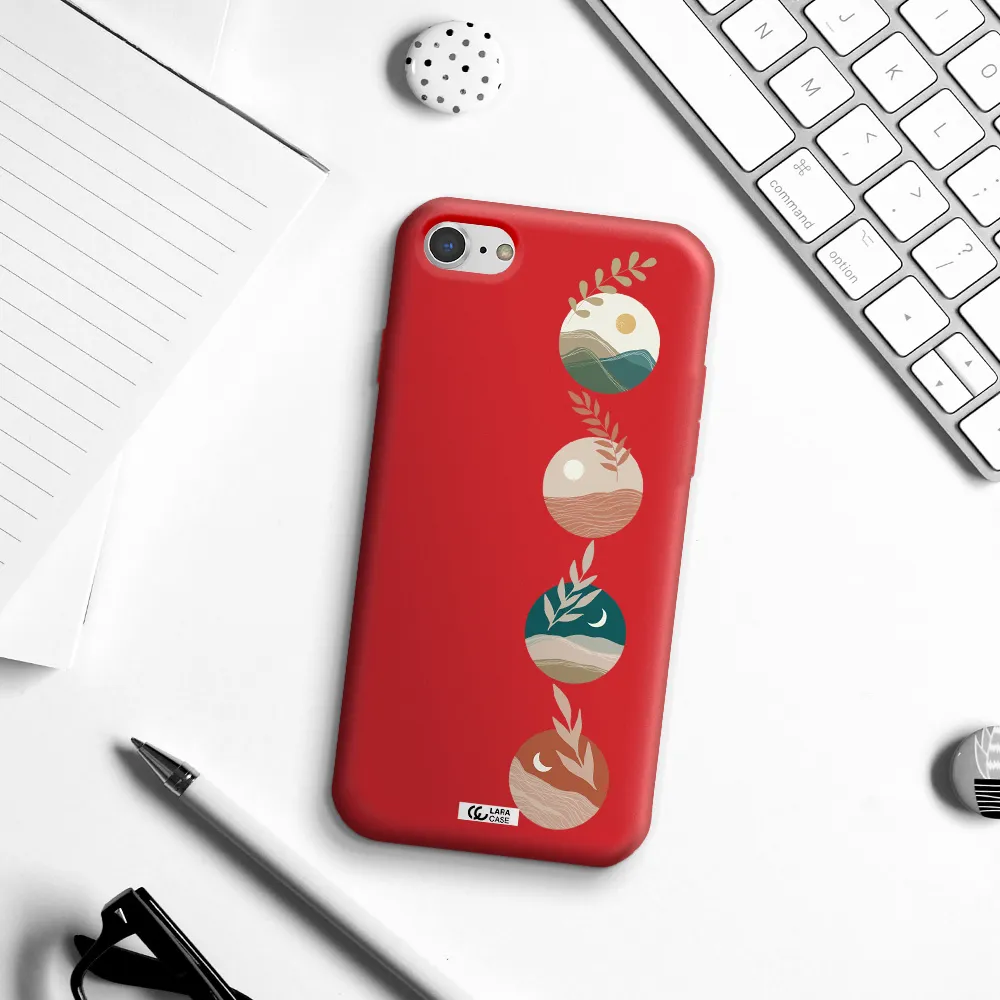 Natural Landscape Apple iPhone 8 Silicone Imperial Red Case