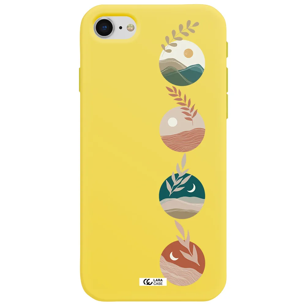 Natural Landscape Apple iPhone se 2020 Silicone canary yellow Case