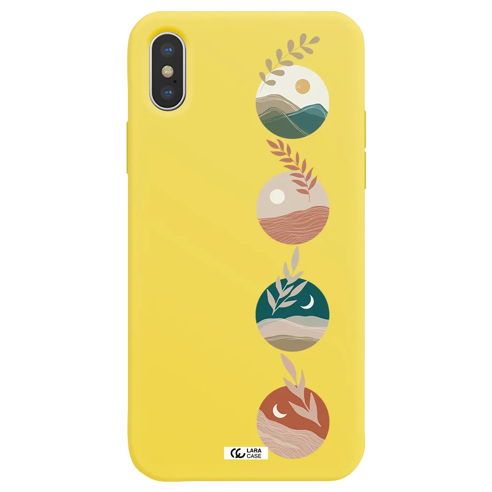 Natural Landscape Apple iPhone X Silicone canary yellow Case