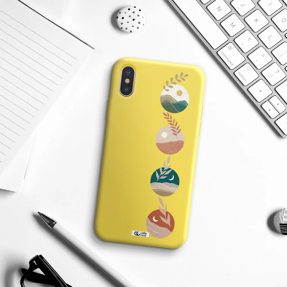 Natural Landscape Apple iPhone X Silicone canary yellow Case