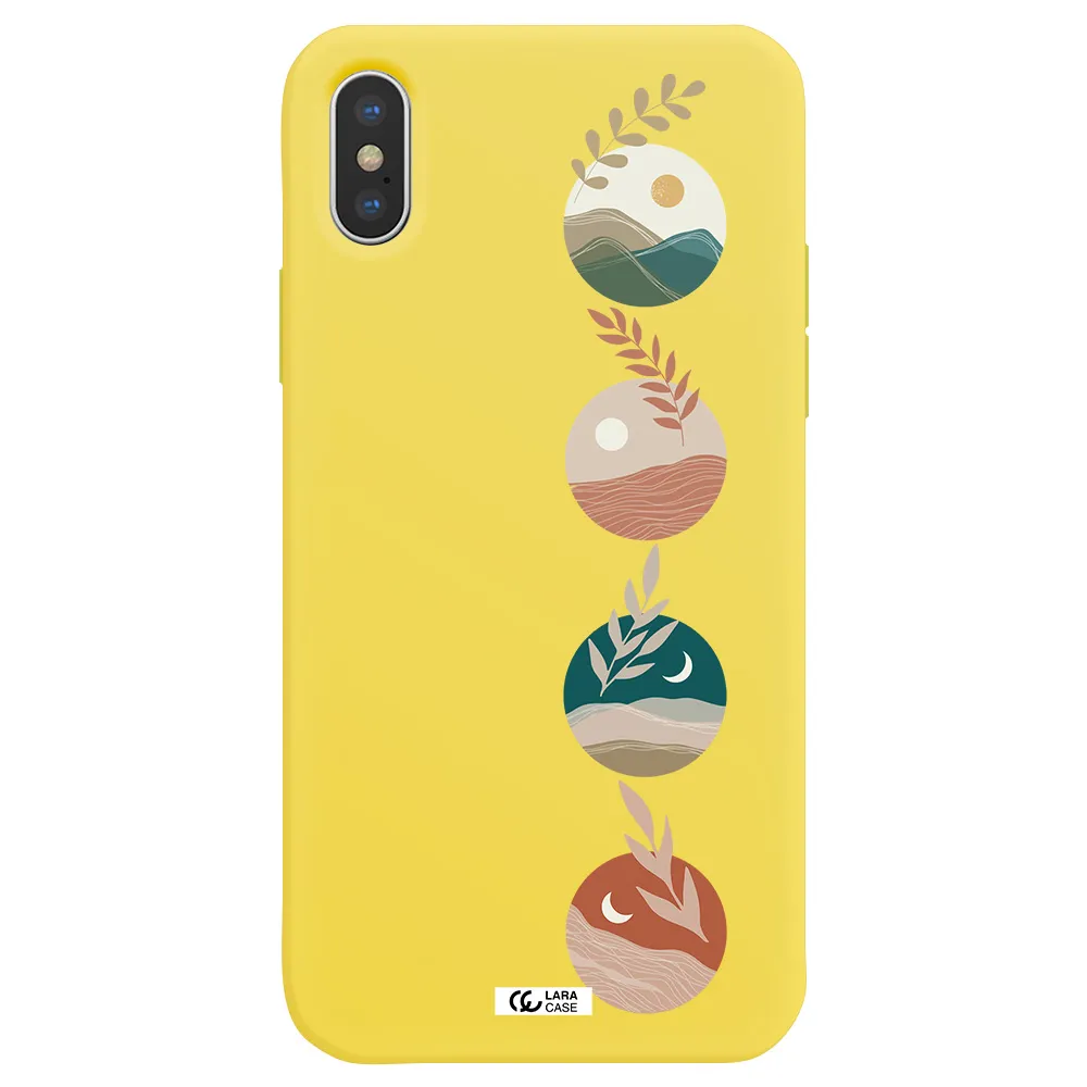 Natural Landscape Apple iPhone XS Silicone canary yellow Case