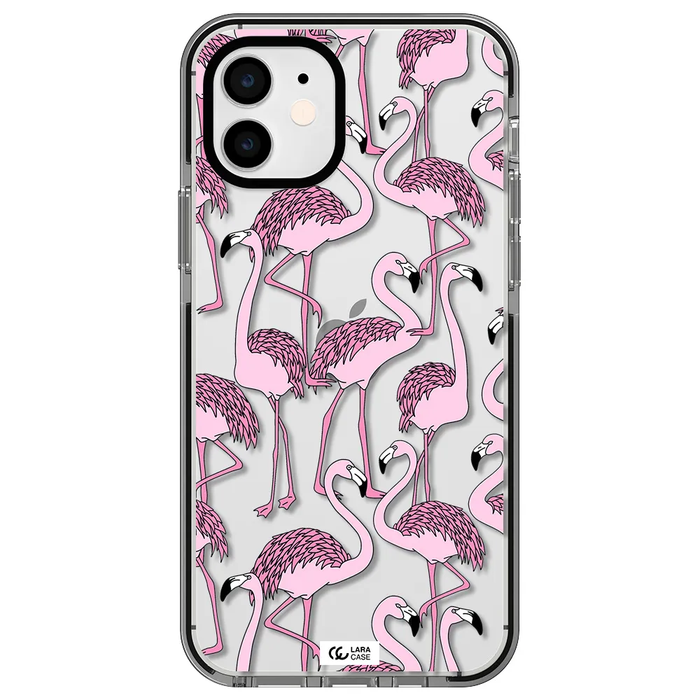 Flamingo Apple iPhone 11 impact black border Case