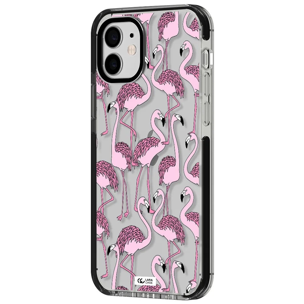 Flamingo Apple iPhone 11 impact black border Case