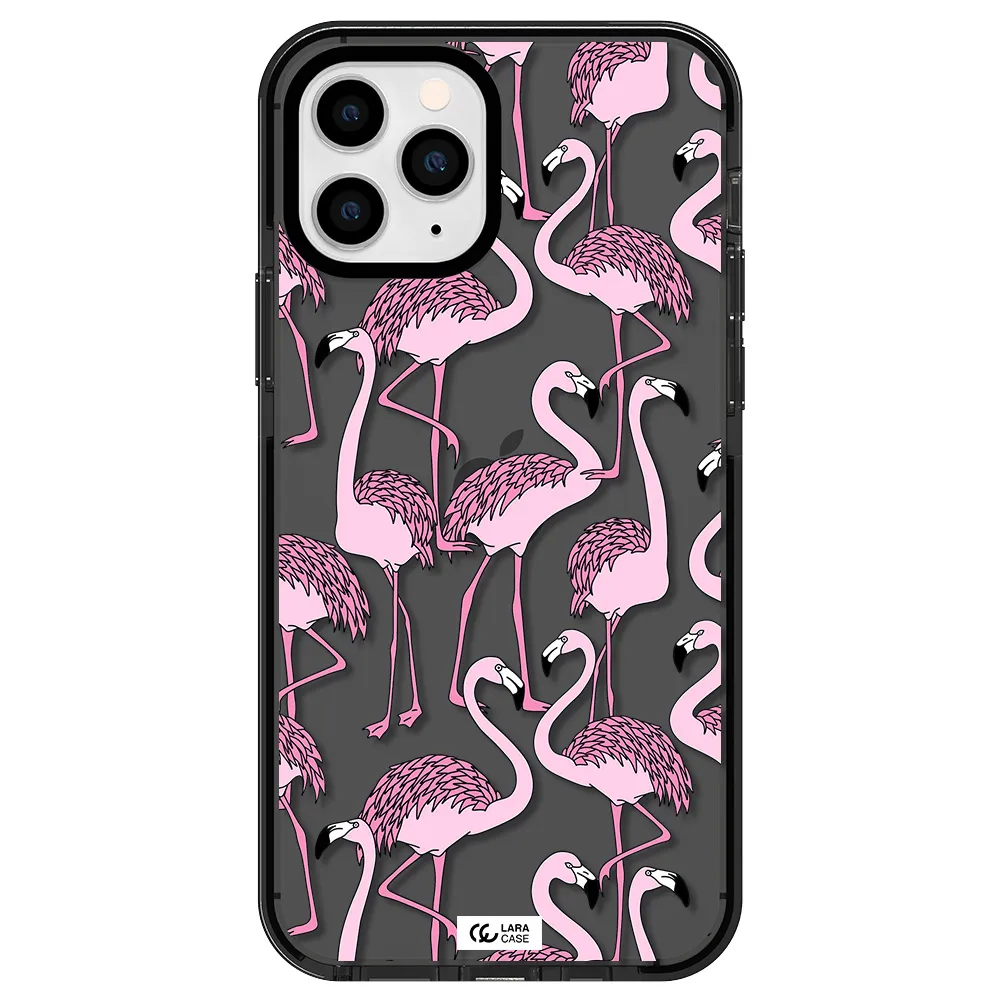 Flamingo Apple iPhone 11 pro max impact Smoke Black Case