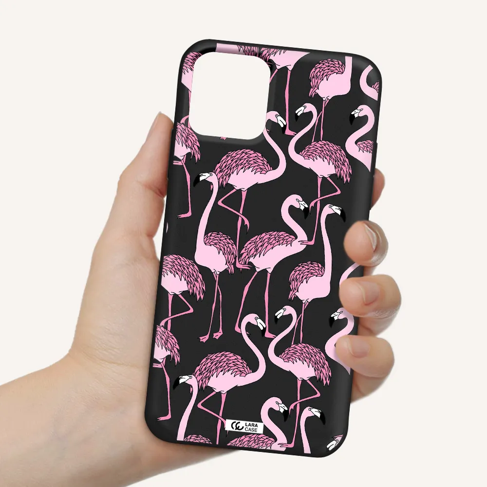 Flamingo Apple iPhone 11 pro Silicone black Case