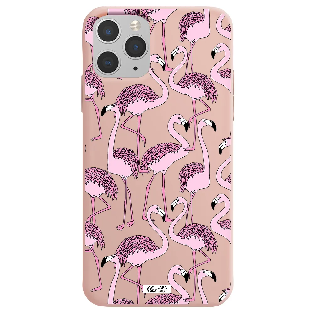 Flamingo Apple iPhone 11 pro Silicone pastel pink Case