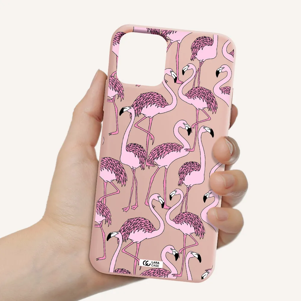 Flamingo Apple iPhone 11 pro Silicone pastel pink Case