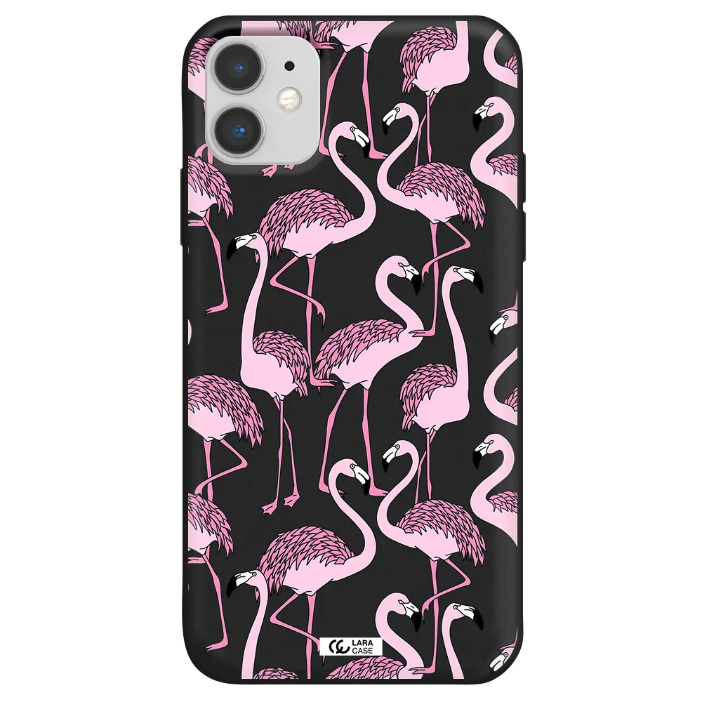 Flamingo Apple iPhone 11 Silicone black Case