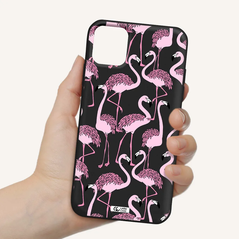 Flamingo Apple iPhone 11 Silicone black Case