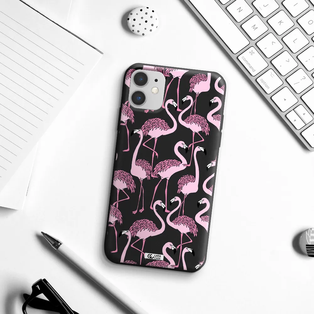 Flamingo Apple iPhone 11 Silicone black Case