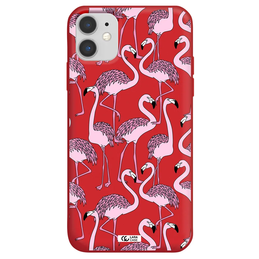 Flamingo Apple iPhone 11 Silicone Imperial Red Case