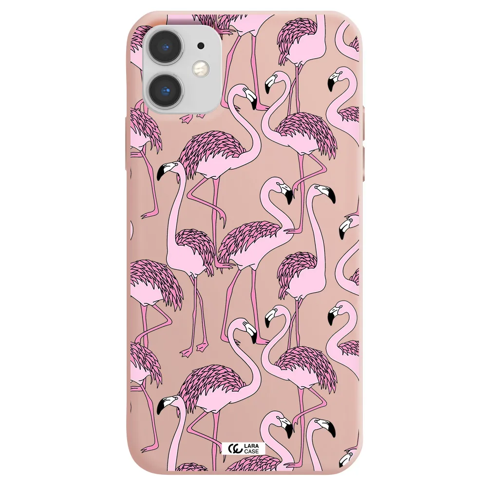 Flamingo Apple iPhone 11 Silicone pastel pink Case