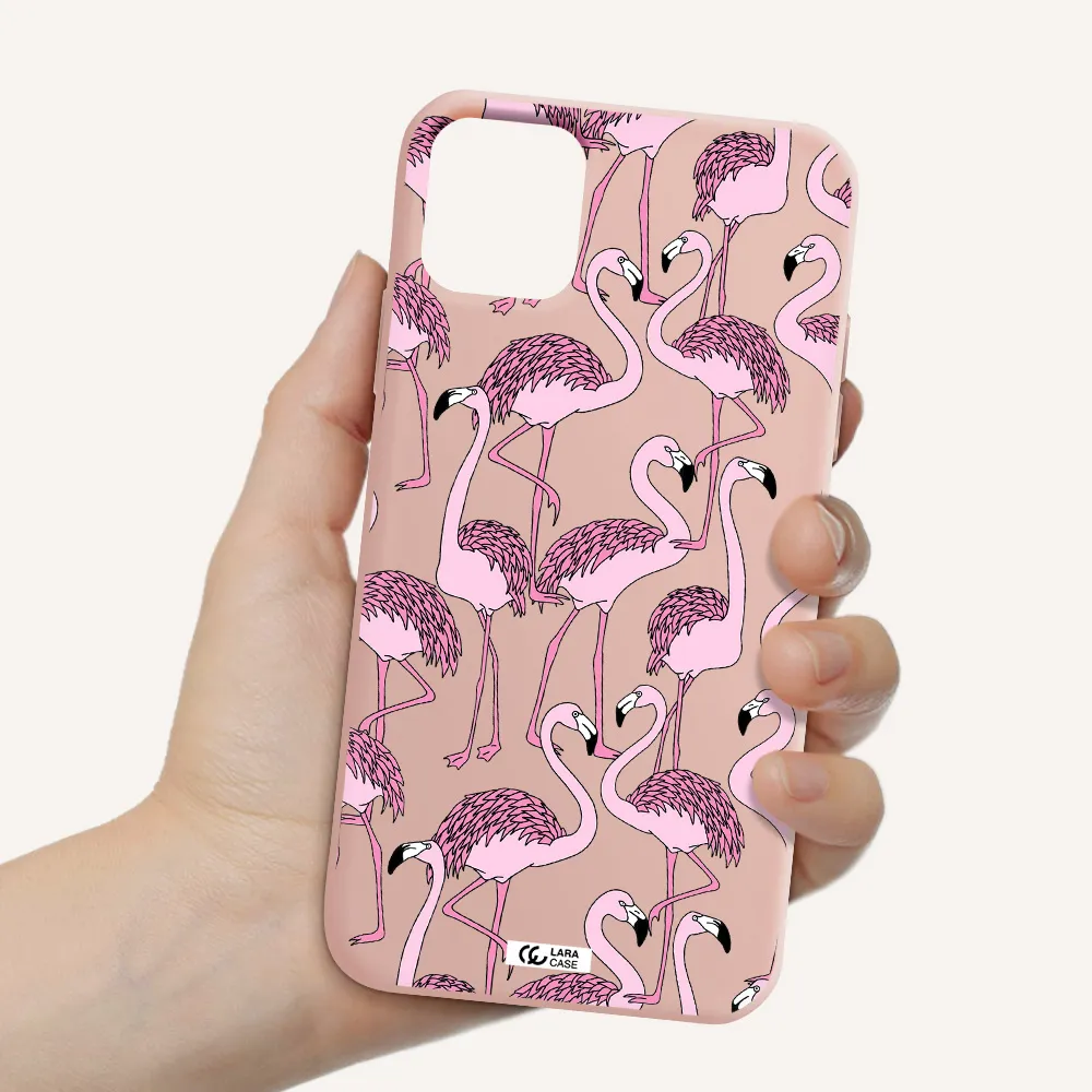 Flamingo Apple iPhone 11 Silicone pastel pink Case