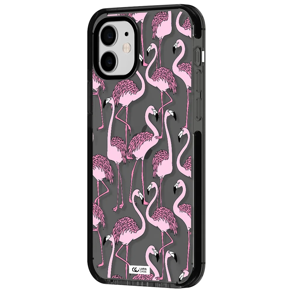 Flamingo Apple iPhone 12 impact Smoke Black Case