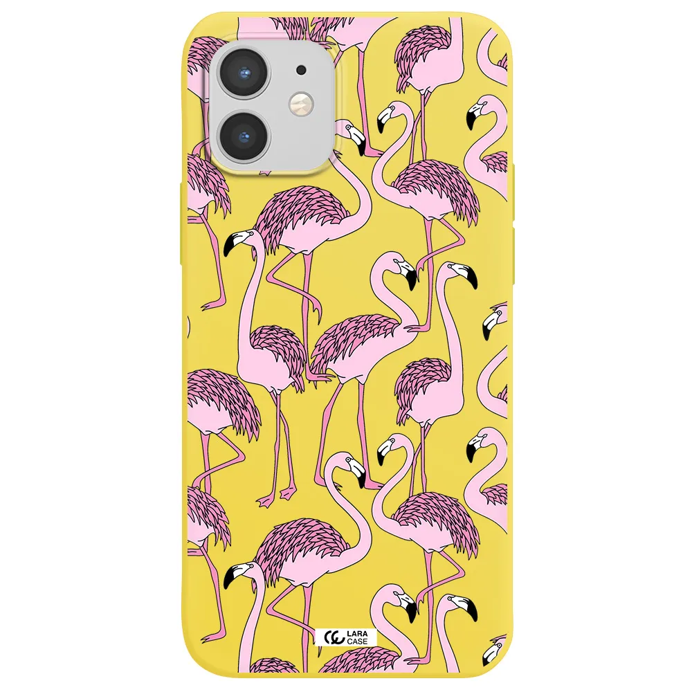 Flamingo Apple iPhone 12 mini Silicone canary yellow Case