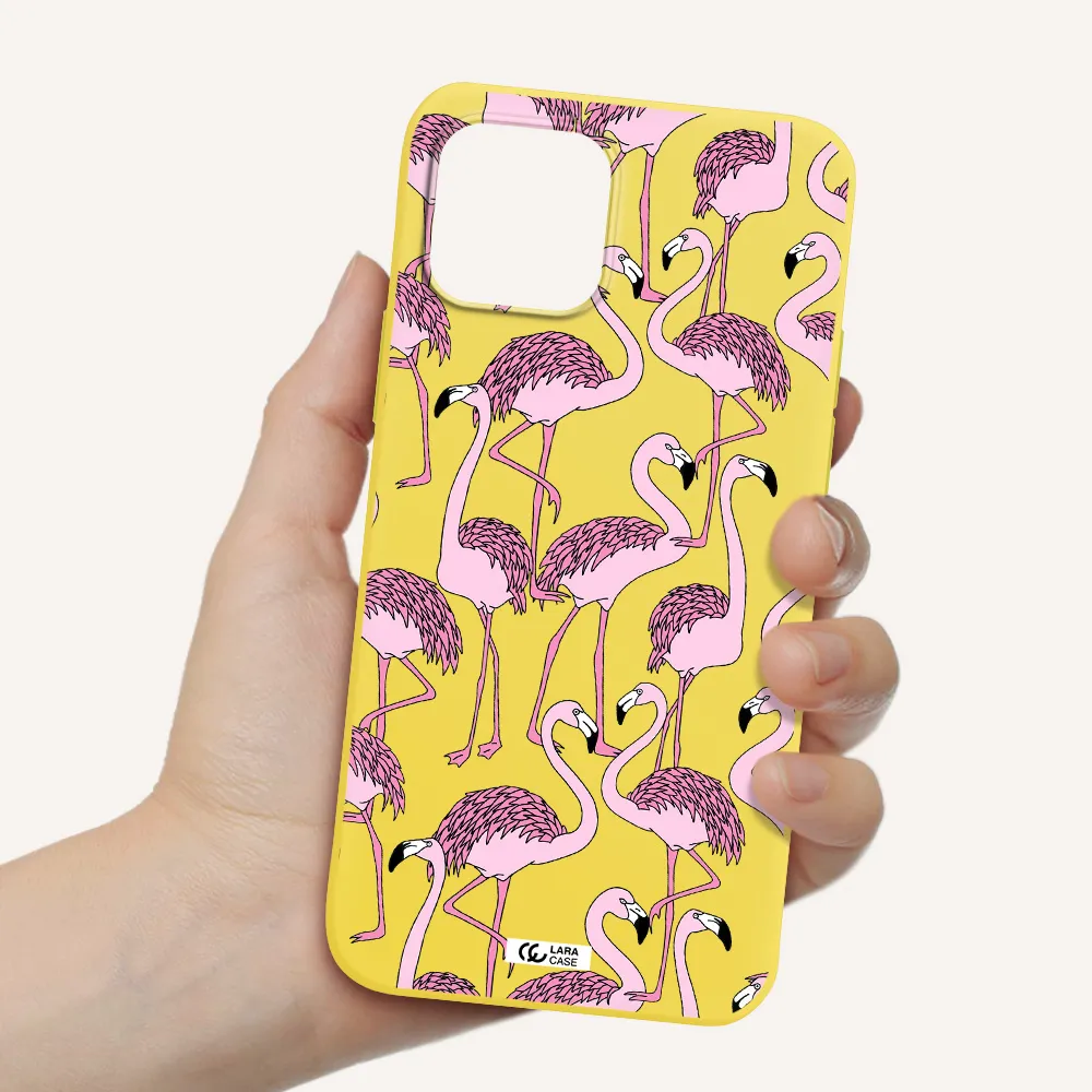 Flamingo Apple iPhone 12 mini Silicone canary yellow Case