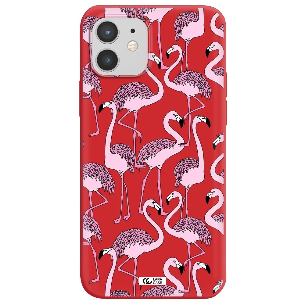 Flamingo Apple iPhone 12 mini Silicone Imperial Red Case