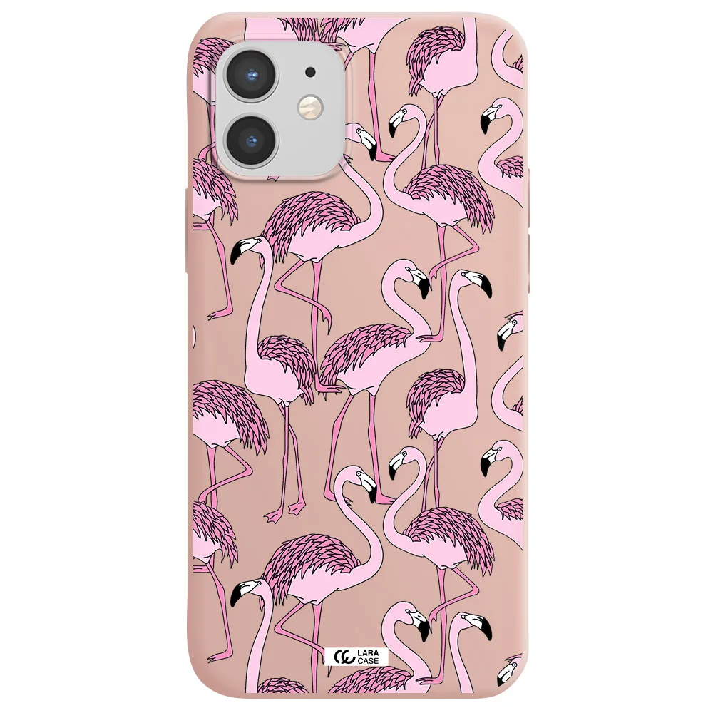 Flamingo Apple iPhone 12 mini Silicone pastel pink Case