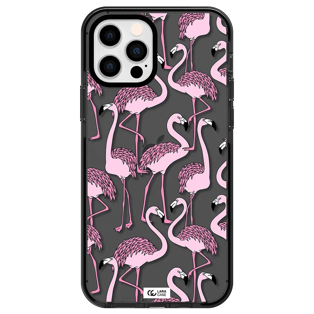 Flamingo Apple iPhone 12 pro impact Smoke Black Case