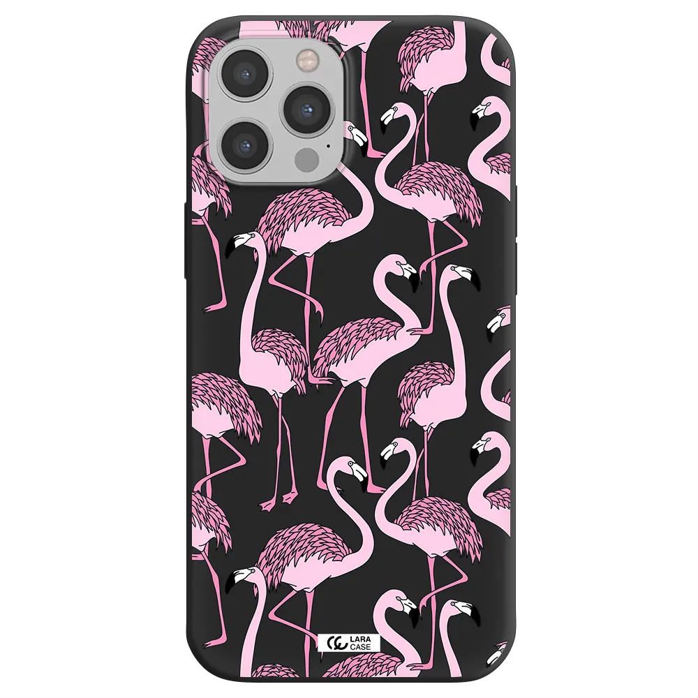 Flamingo Apple iPhone 12 pro Silicone black Case