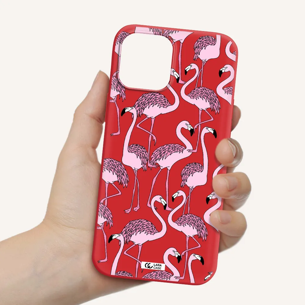 Flamingo Apple iPhone 12 pro Silicone Imperial Red Case