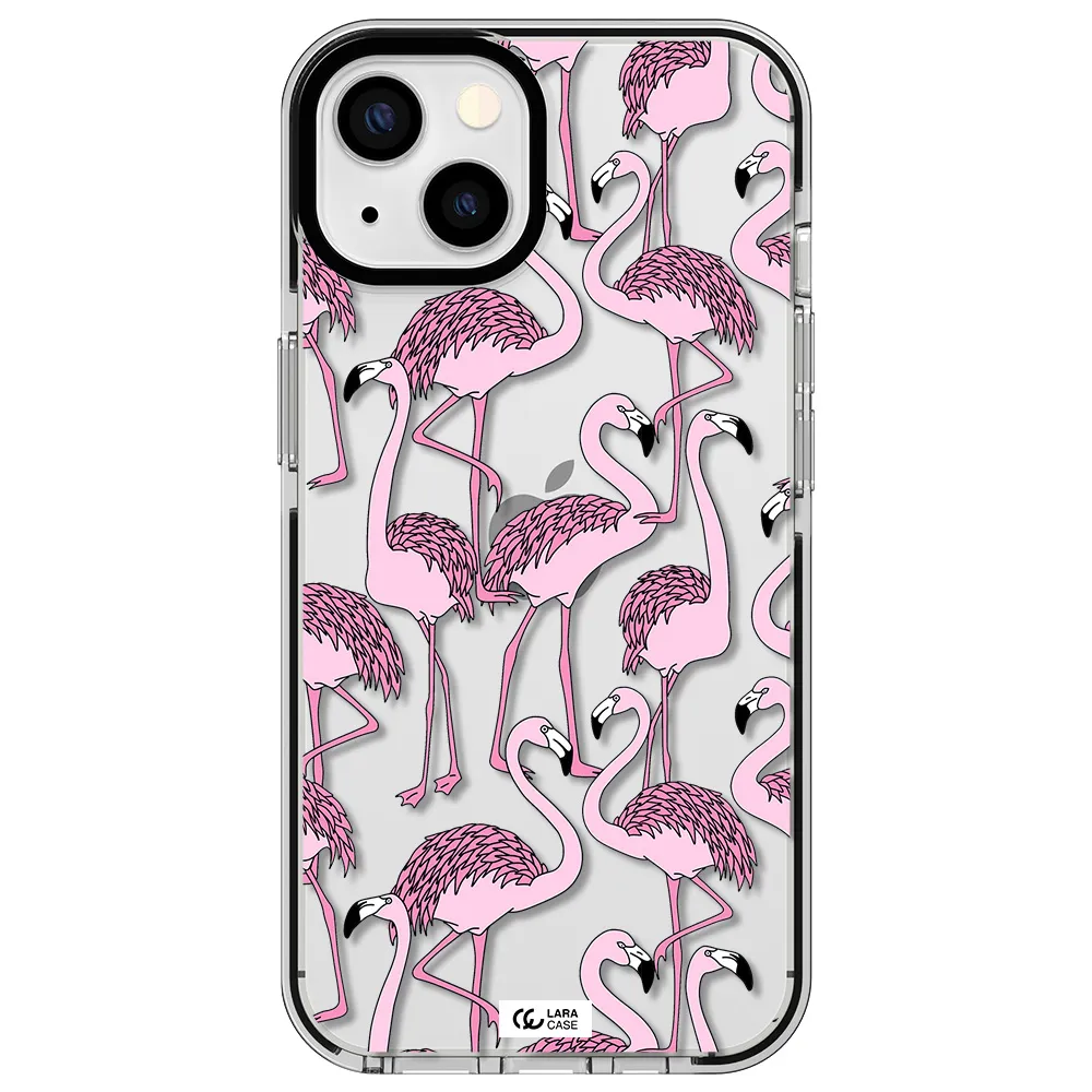 Flamingo Apple iPhone 13 impact black border Case