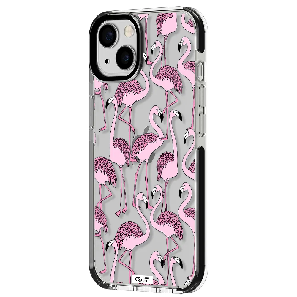 Flamingo Apple iPhone 13 impact black border Case