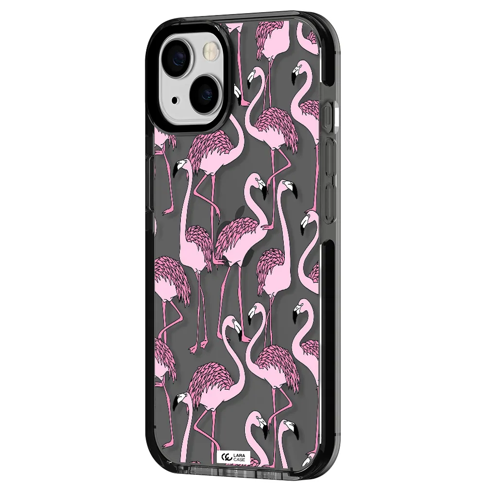 Flamingo Apple iPhone 13 impact Smoke Black Case