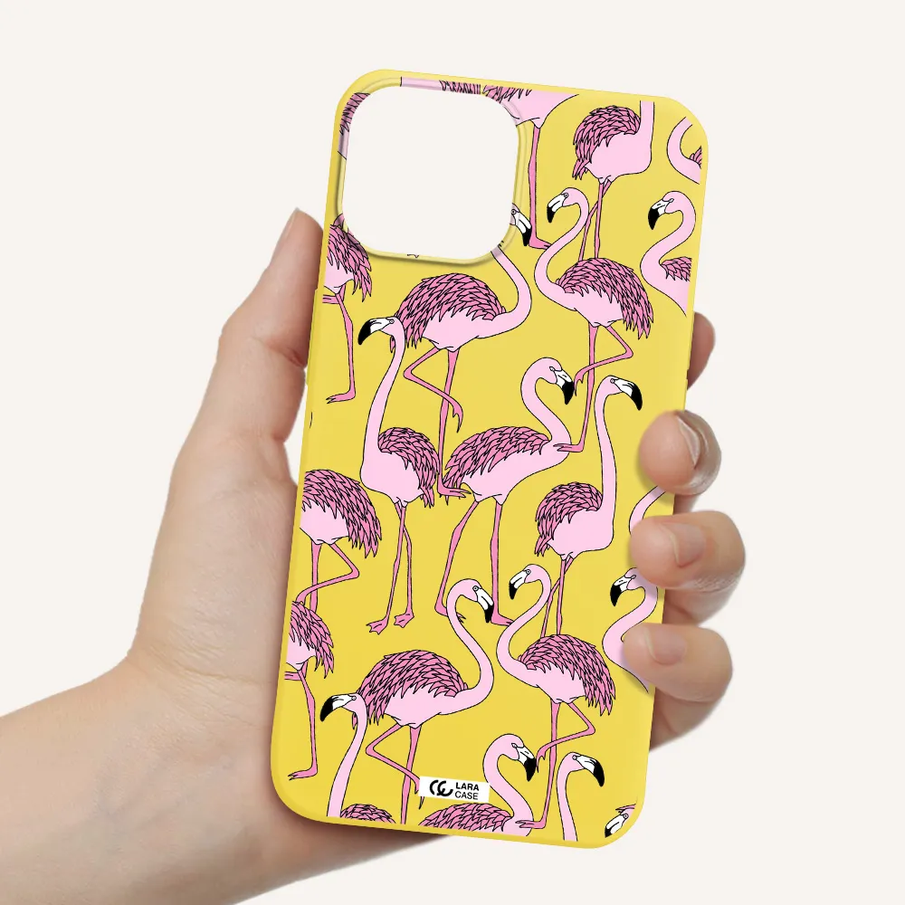Flamingo Apple iPhone 13 mini Silicone canary yellow Case