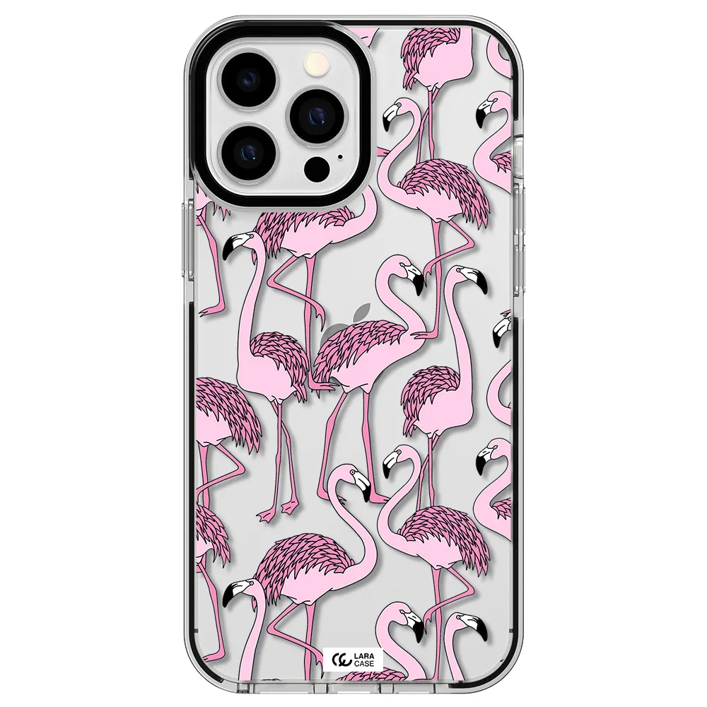 Flamingo Apple iPhone 13 Pro Max impact black border Case