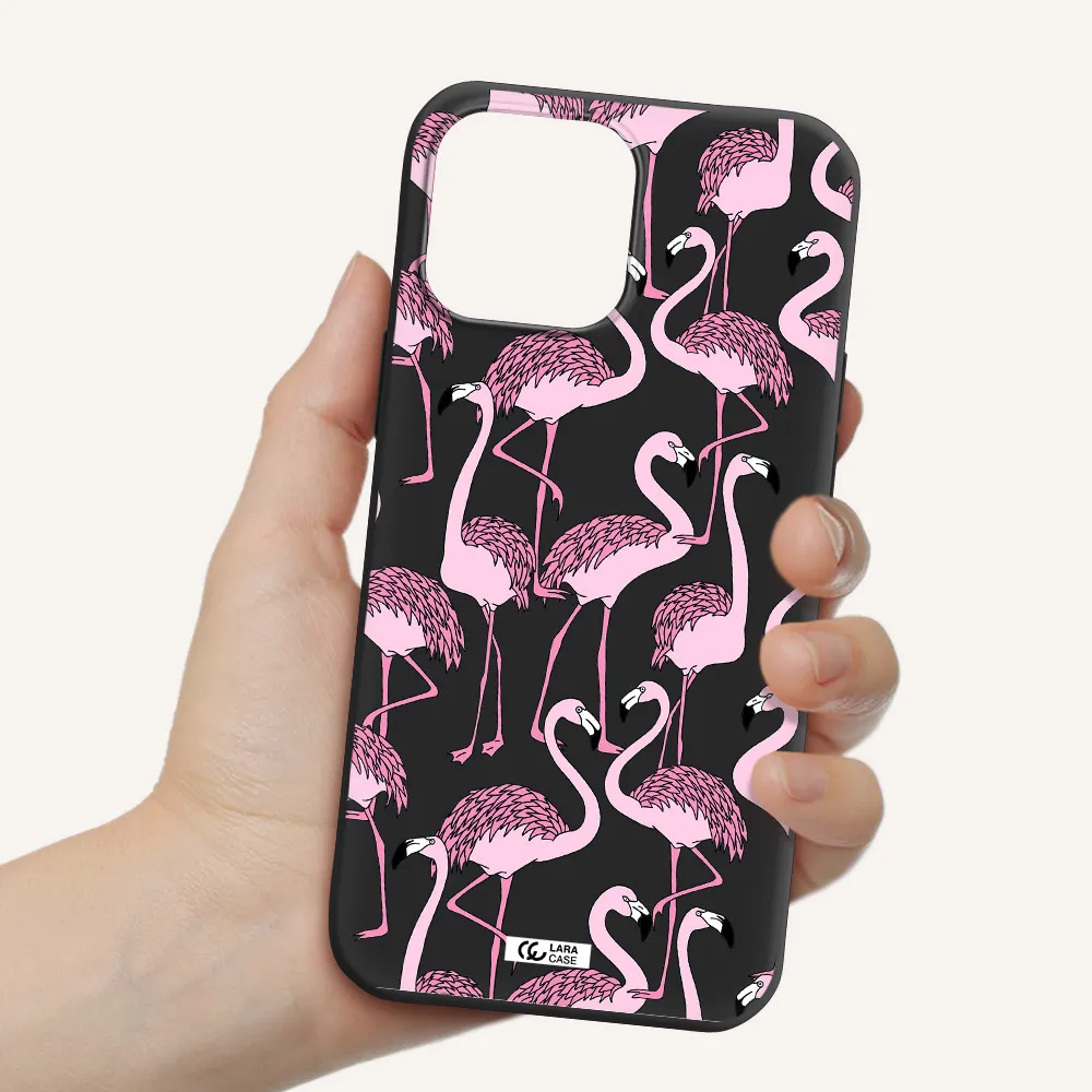 Flamingo Apple iPhone 13 Pro Max Silicone black Case