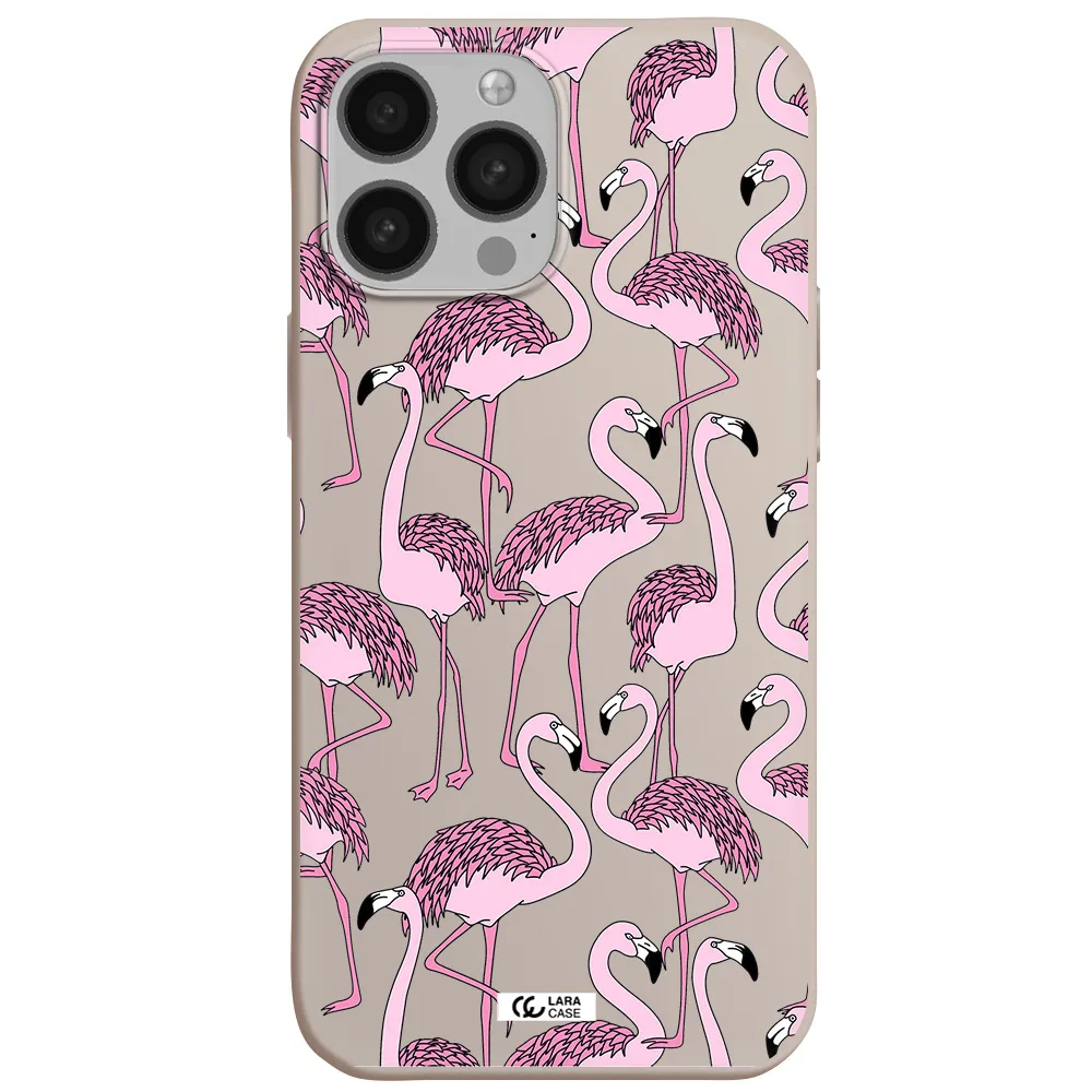 Flamingo Apple iPhone 13 Pro Max Silicone Stone Case