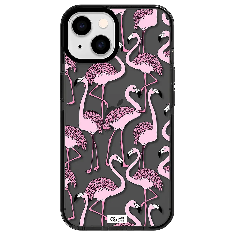 Flamingo Apple iPhone 14 impact Smoke Black Case