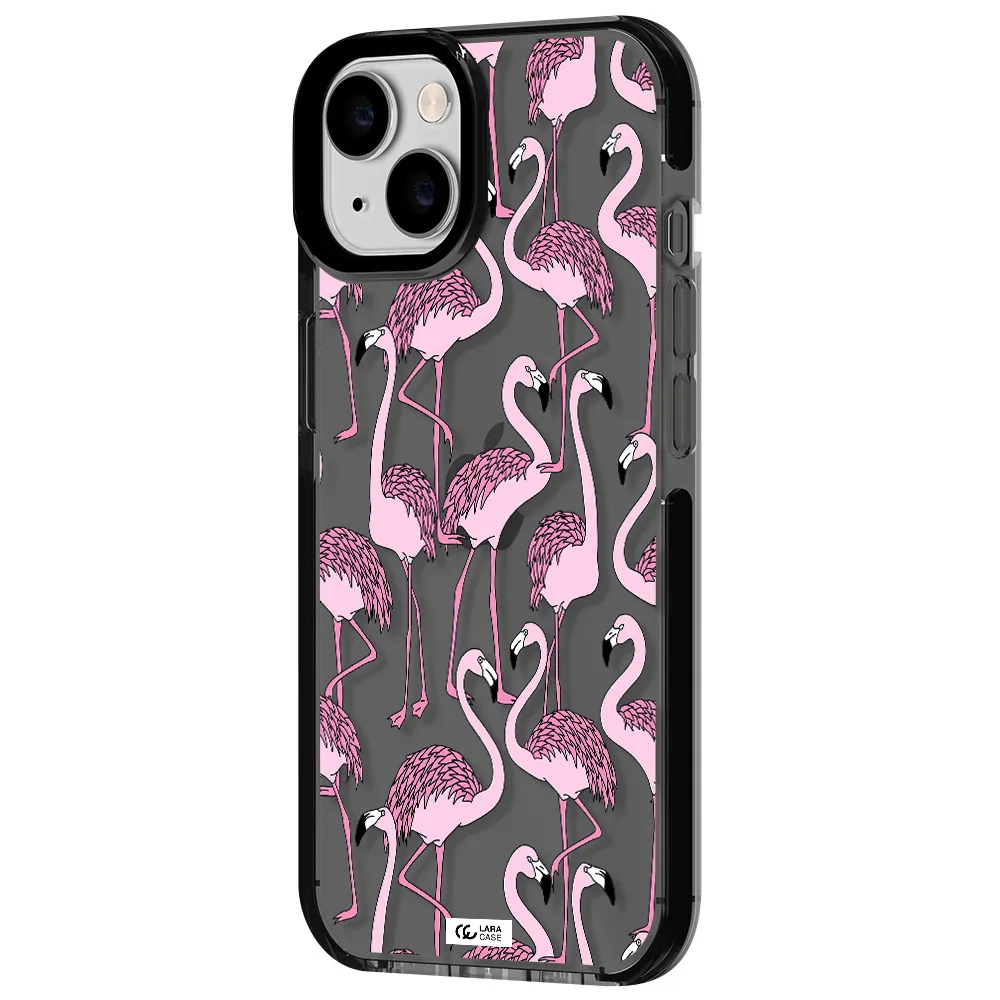 Flamingo Apple iPhone 14 impact Smoke Black Case