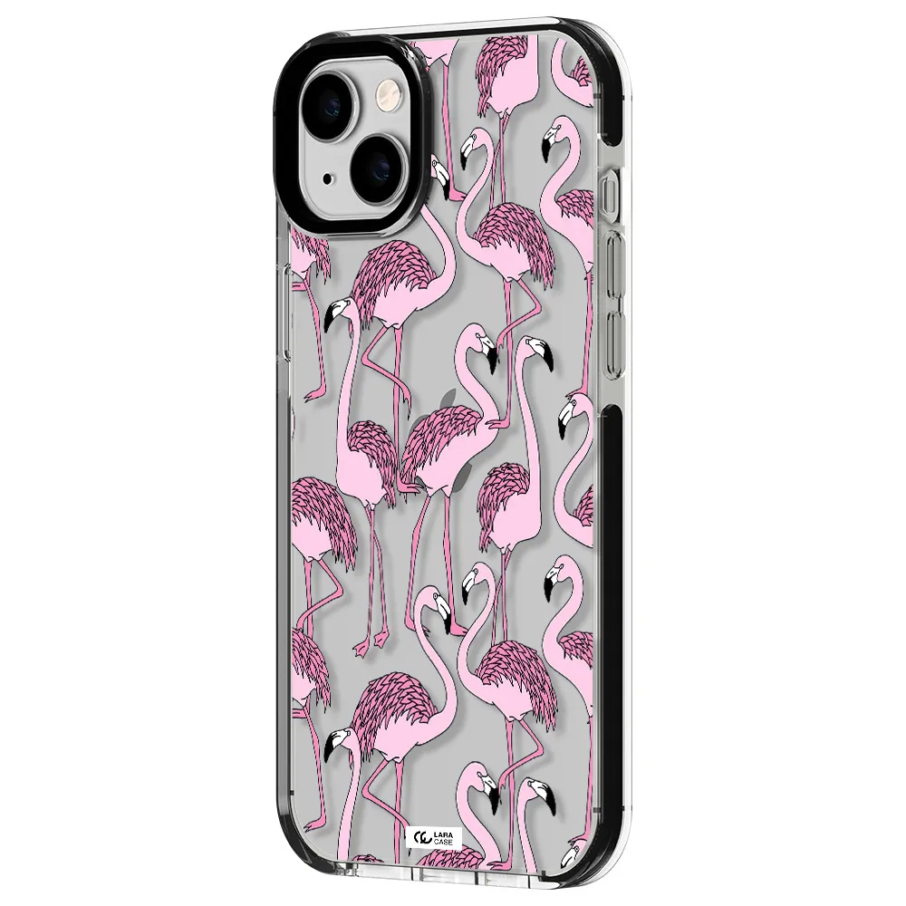 Flamingo Apple iPhone 14 plus impact black border Case
