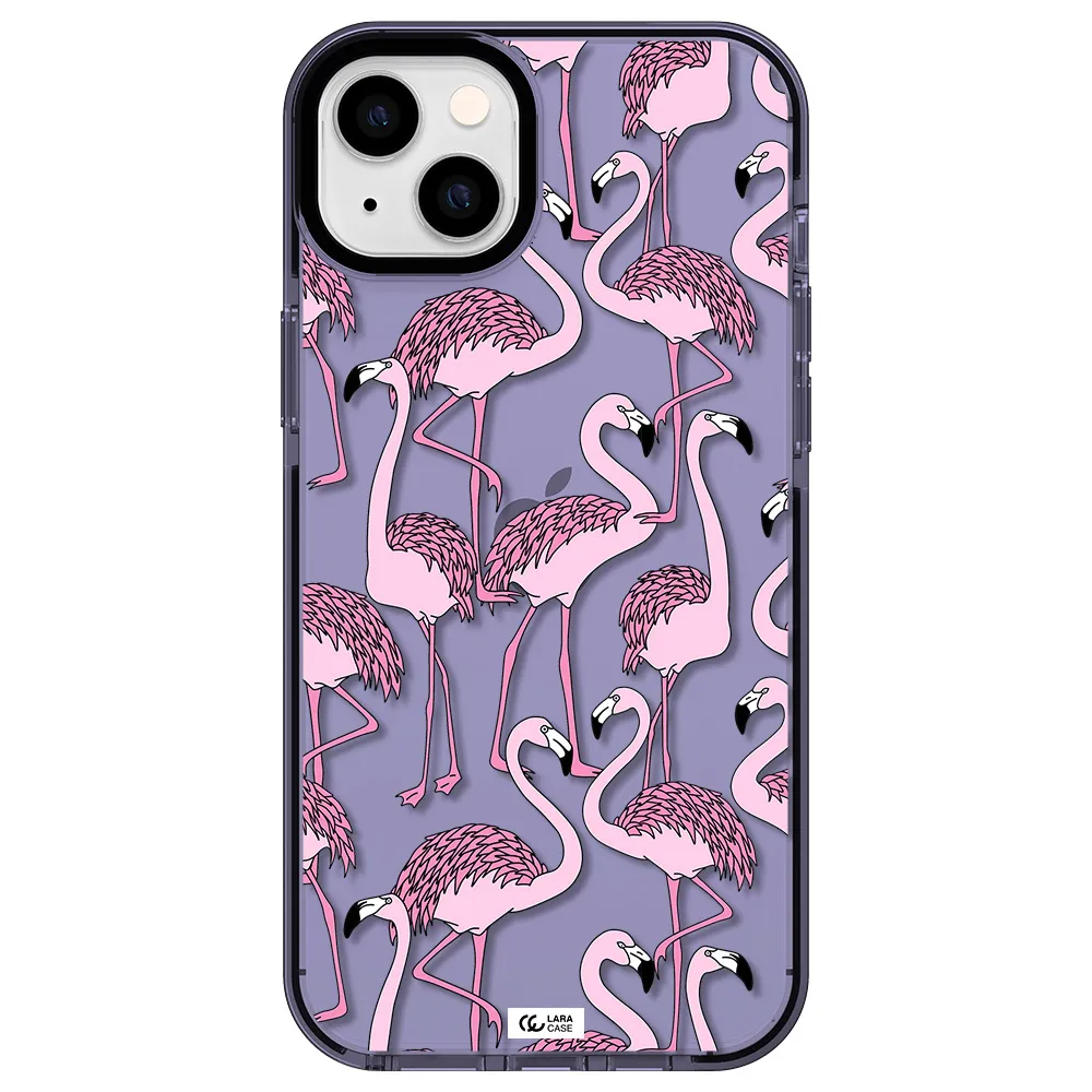 Flamingo Apple iPhone 14 plus impact Lilac Case