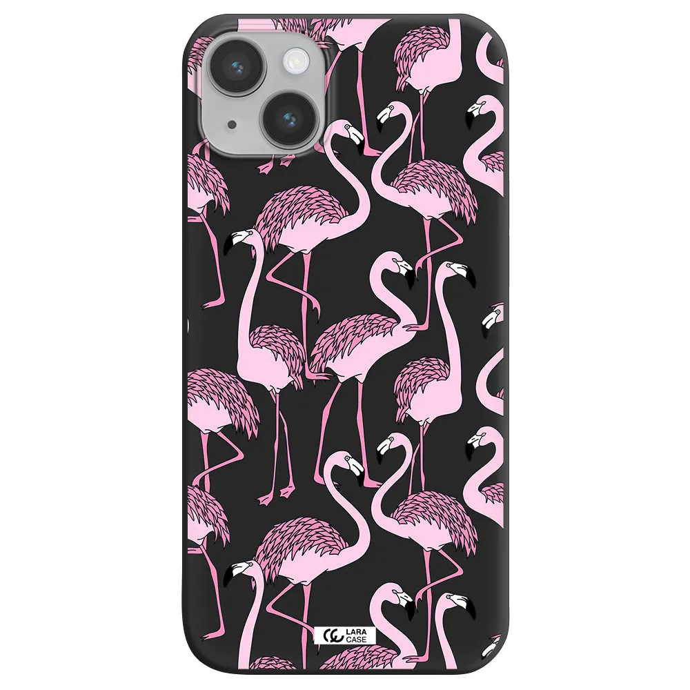 Flamingo Apple iPhone 14 plus Silicone black Case