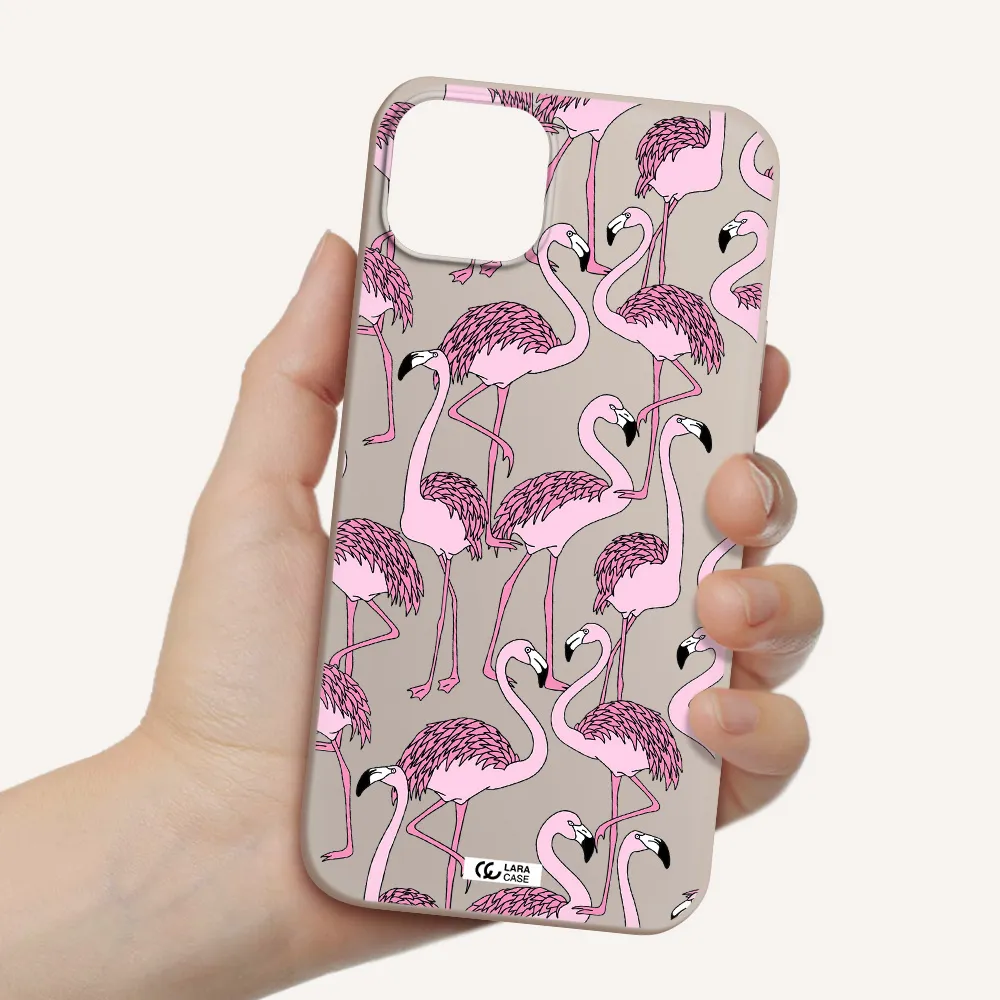 Flamingo Apple iPhone 14 plus Silicone Stone Case